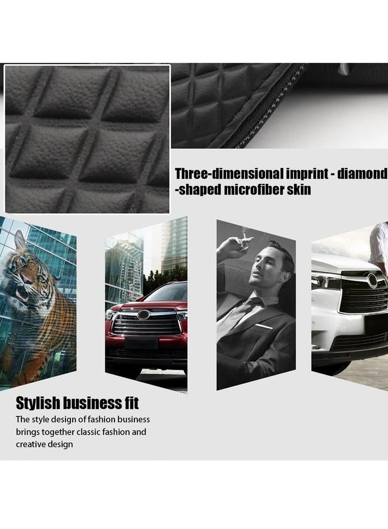 Car Key Case, Premium Genuine Leather Universal Car Key Case – Remote Key Fob Cover with Zipper Bag, Metal Hook & Keychain Holder – Black - Image 5